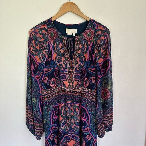 Anthropologie By Anthropologie Sydney Multi Color Midi Dress - Picture 6 of 16